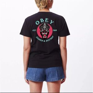 Obey Search & Destroy Battle Panther Vintage Inspired T-Shirt Size Extra Small